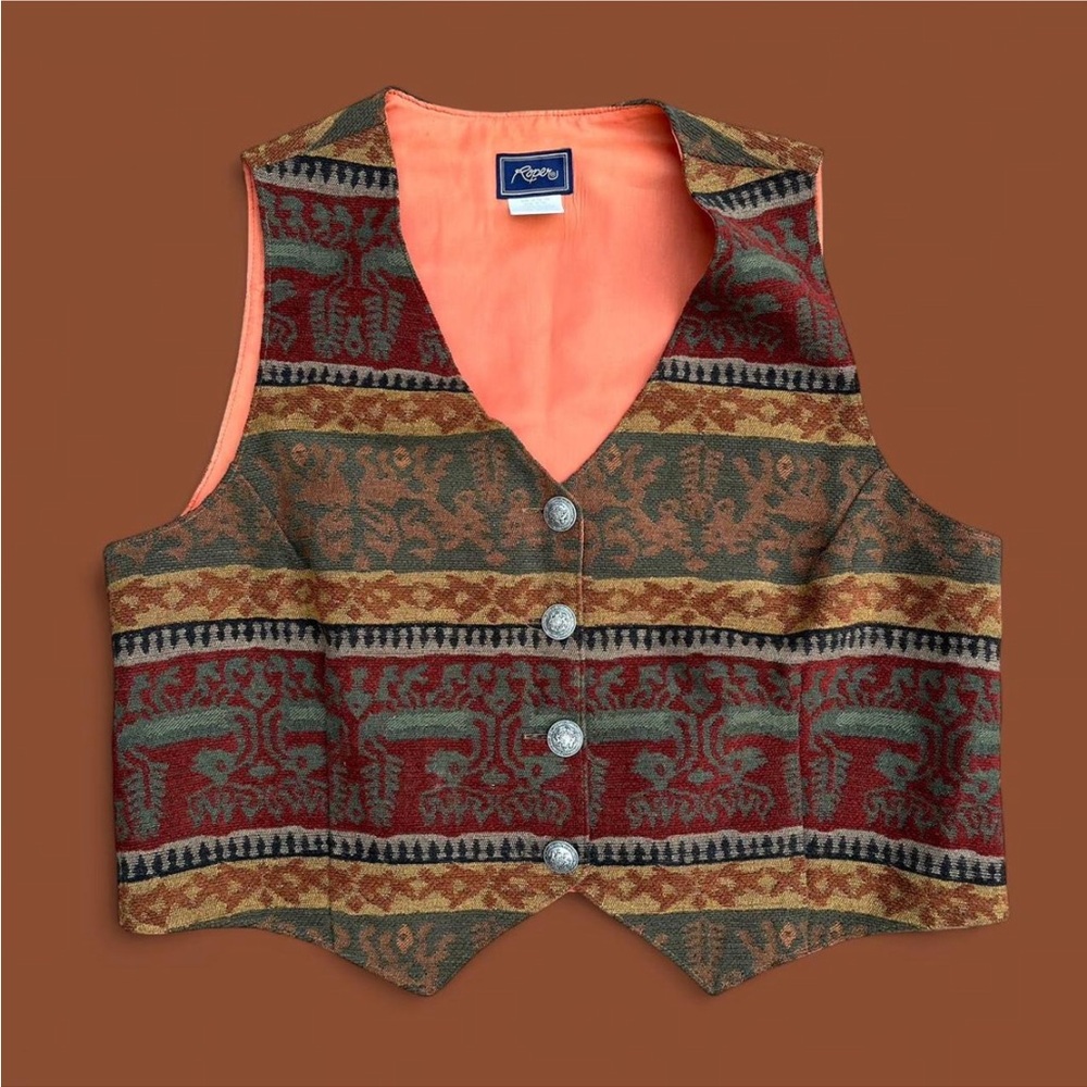 Vintage Roper Western Style Vest Size 1X